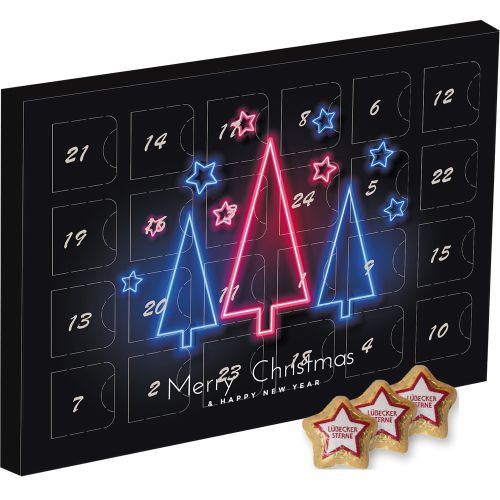 Luebecker marzipan stars, ca. 300g, advent calendar midi