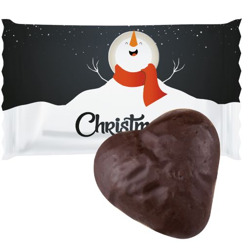Filled chocolate ginger hearts, ca. 12g, flowpack