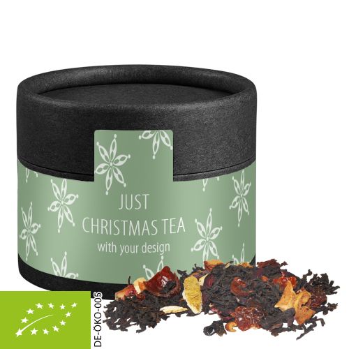 Organic Christmas black tea, ca. 25g, cardboard can mini black