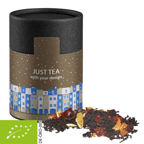 Organic Christmas black tea, ca. 45g, cardboard can midi black