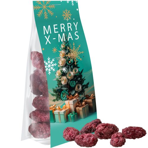 Roasted almonds raspberry, ca. 40g, express pouch with promotional flyer