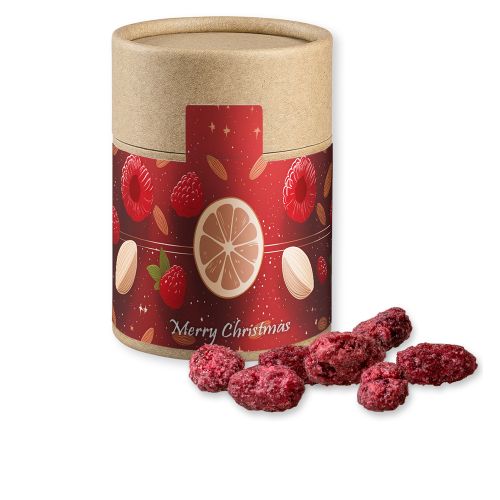Roasted almonds raspberry, ca. 80g, cardboard can midi