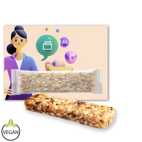 Cereal bar apple, ca. 25g, express promotional card with print