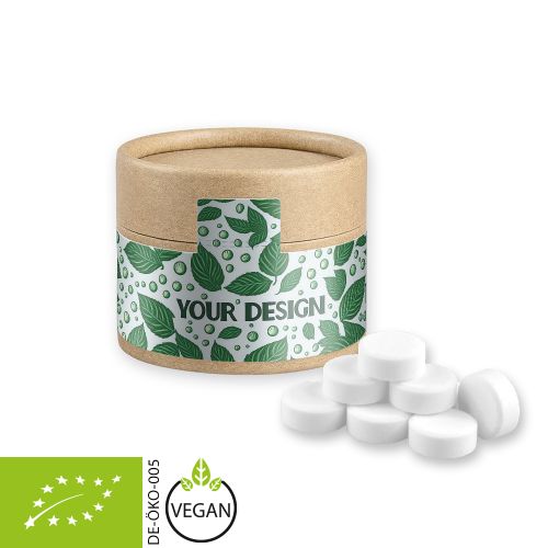 Organic peppermint drops, ca. 40g, cardboard can mini