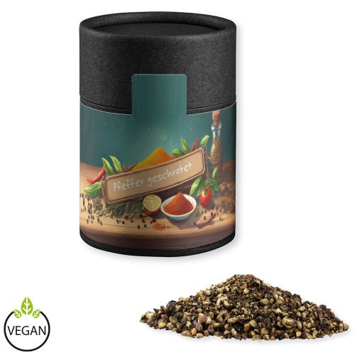 Pepper crushed, ca. 65g, cardboard can midi black