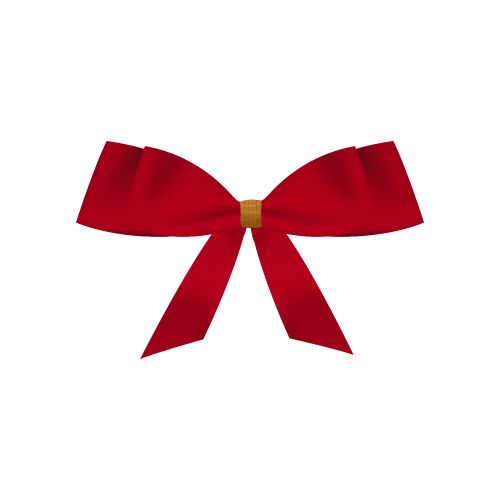 Deco, ca. 1g, ribbon red small with golden clip