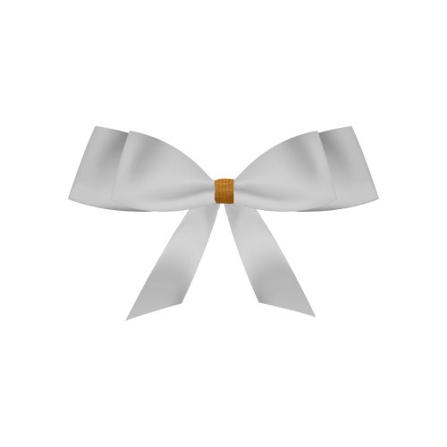 Deco, ca. 1g, ribbon white small with golden clip