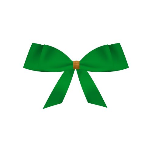 Deco, ca. 1g, ribbon green small with golden clip