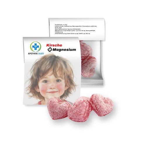 Cherry sweets with magnesium, ca. 17g, express midi bag with promotional flyer