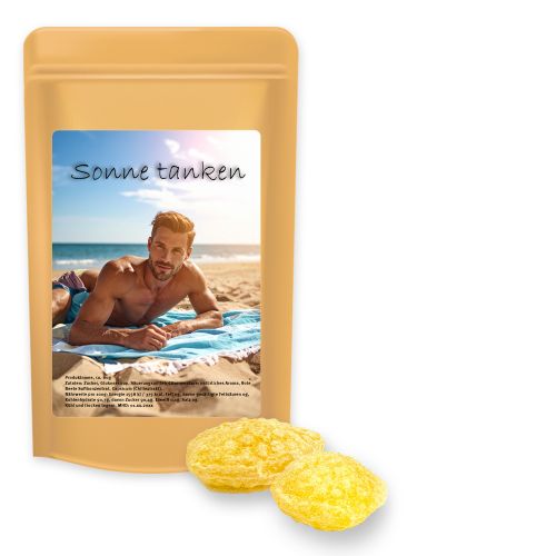 Lemon sweets with vitamin D, ca. 80g, midi stand up pouch with label